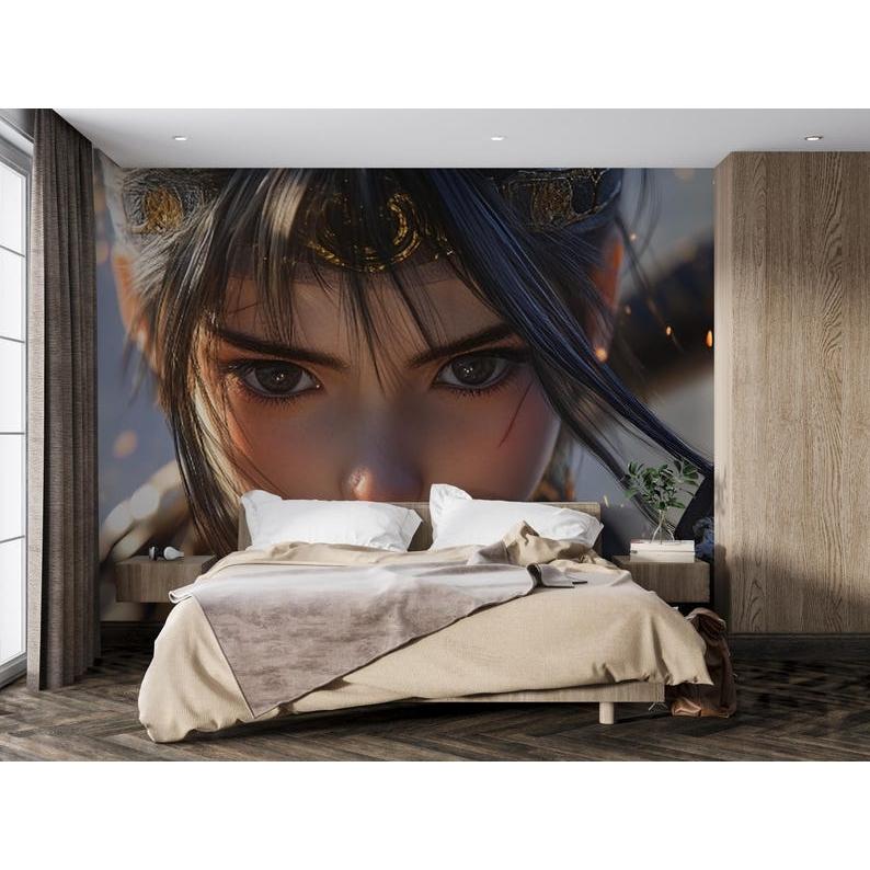 Fantasy female warrior tapestry 75x100 чёрный