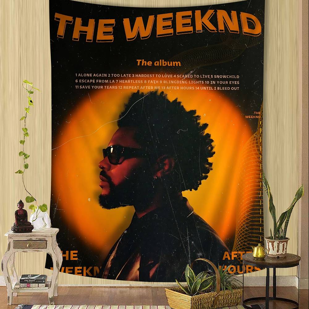 

Music Star TThe Weeknd Chart Tapestry Art Science Fiction Room Home Decor Cheap Hippie Wall Hanging 74x94cm(29x37in)