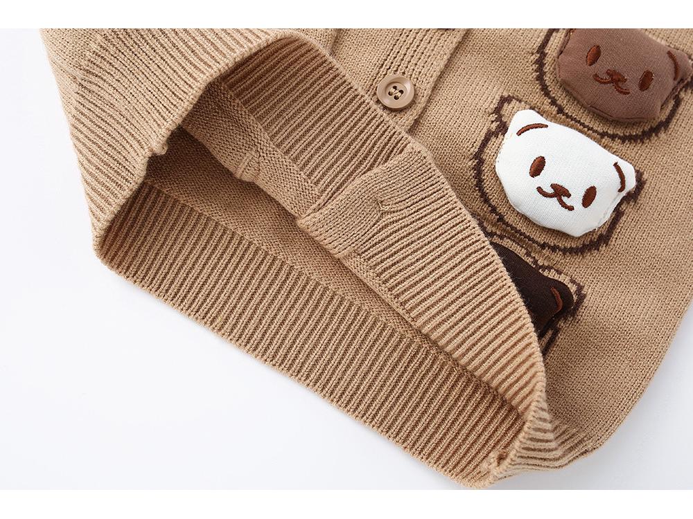 Cartoon V-neck Knit Vest: Sleeveless Cardigan for Kids, Men, and Babies - Perfect for Spring and Autumn