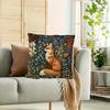 William Morris Style Fox And Floral Decorative Pillow Cover, Suitable For Sofa, Bed, Chair, Home Decor Cushion Cover