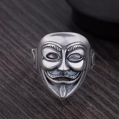Bague Vendetta bague rétro masque de clown tête de fantôme bague pour homme