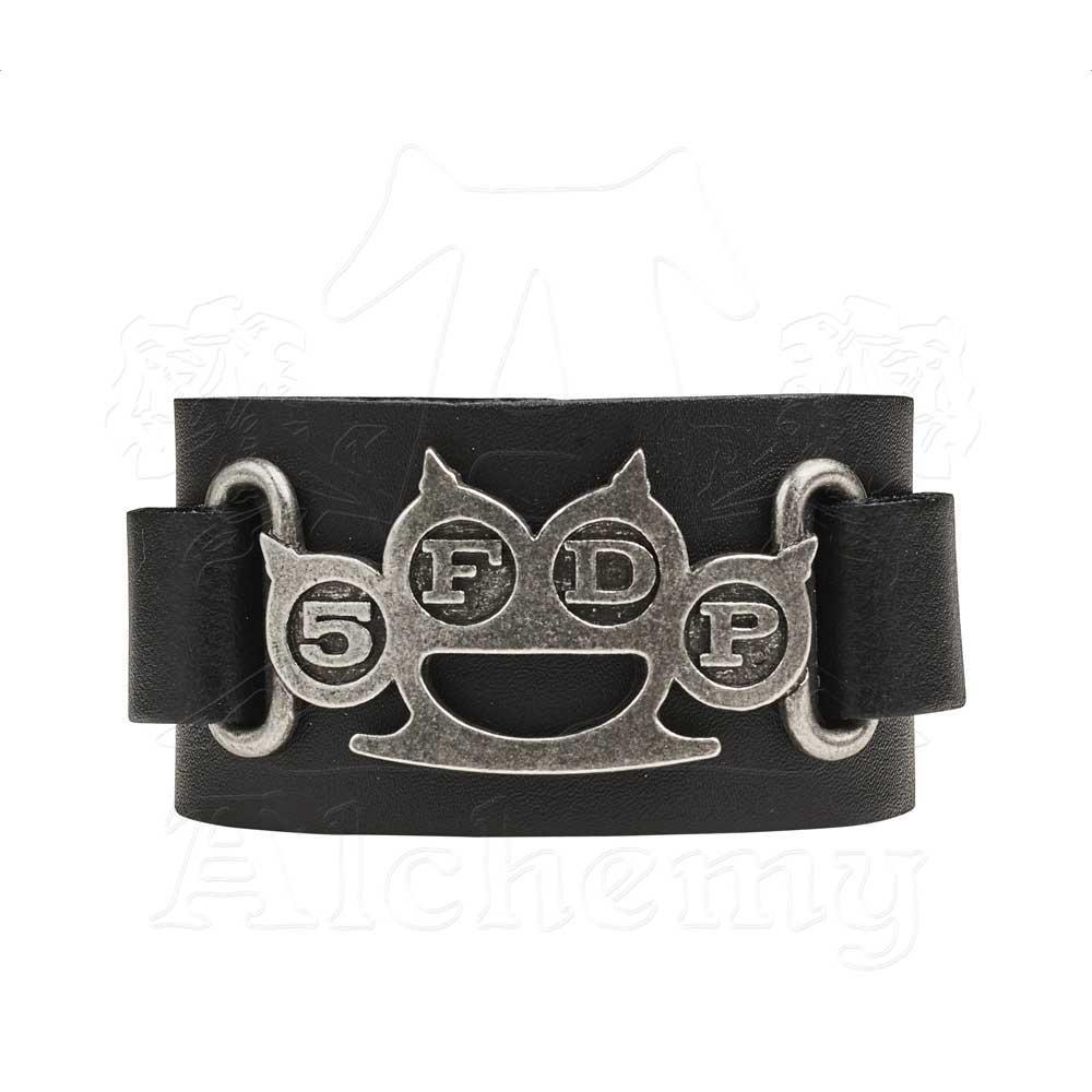 Five Finger Death Punch Unisex Adult Knuckle Duster Leather Wristband