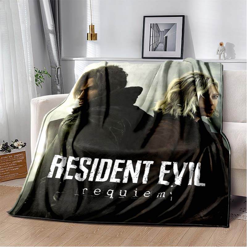 R-Resident Evil Game Gamer Soft Plush Blanket Leon Ada Red Umbrella Blanket for Living Room Bedroom Bed Sofa Picnic Office Cover