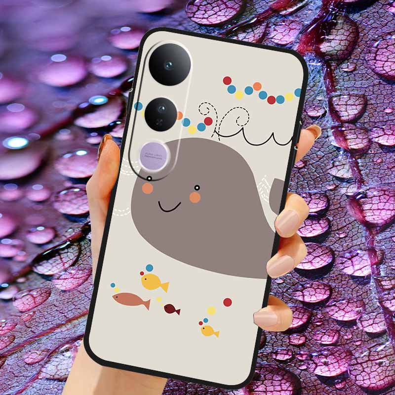 Case For Vivo V50 Lite Soft 3D Flower Relief Emboss Silicone Covers for Vivo V 50 Lite 4G 5G V50Lite Soft Capa Protective Casing