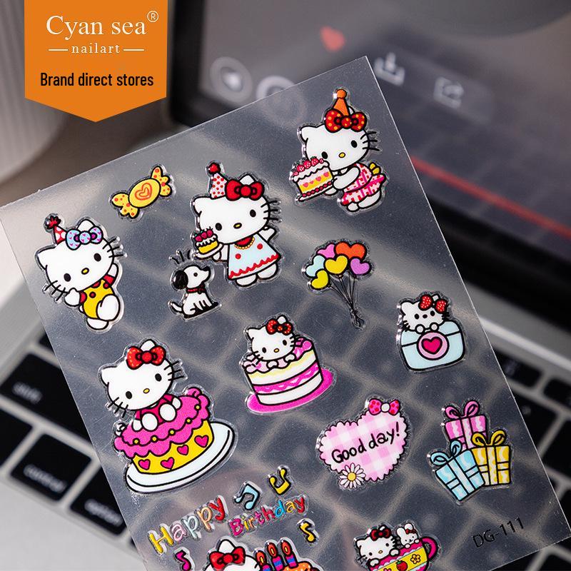 Милые наклейки Hello Kitty Cyansea для DIY-декора – Идеально для тетрадей, чехлов для телефонов и открыток DG-111