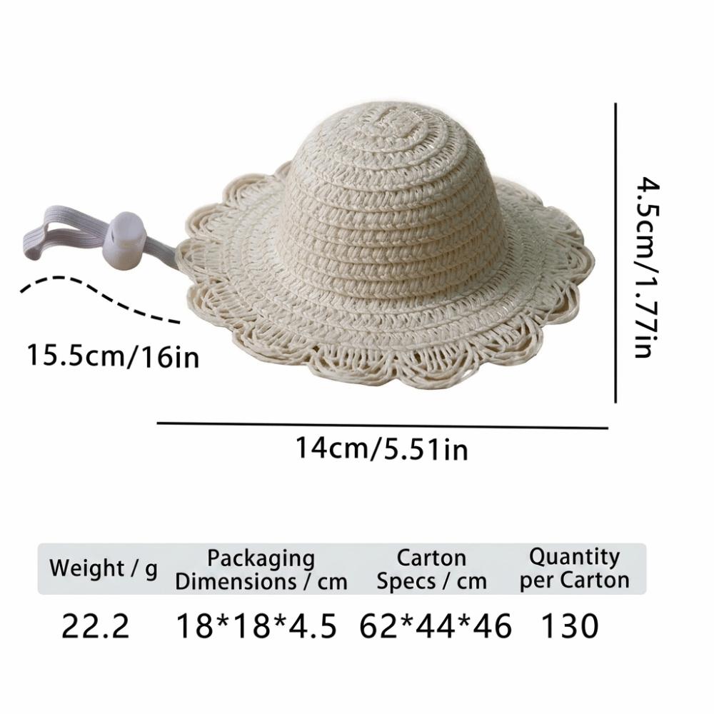

Sun Protection Pet Sun Hat Lightweight Cat Hat Adorable Design Pet Accessory Photo Taking белый