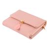 Women Short PU Wallet Multi Slots Stylish 3 Folding Wallet with Hardware Buckle for Photo Cards