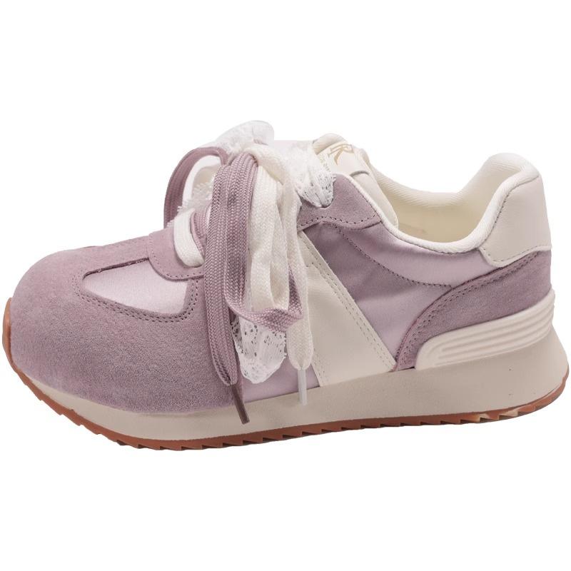 Early spring retro feeling lightweight moral training shoes women's shoes platform 2025 spring and autumn new retro heightening casual sports shoes