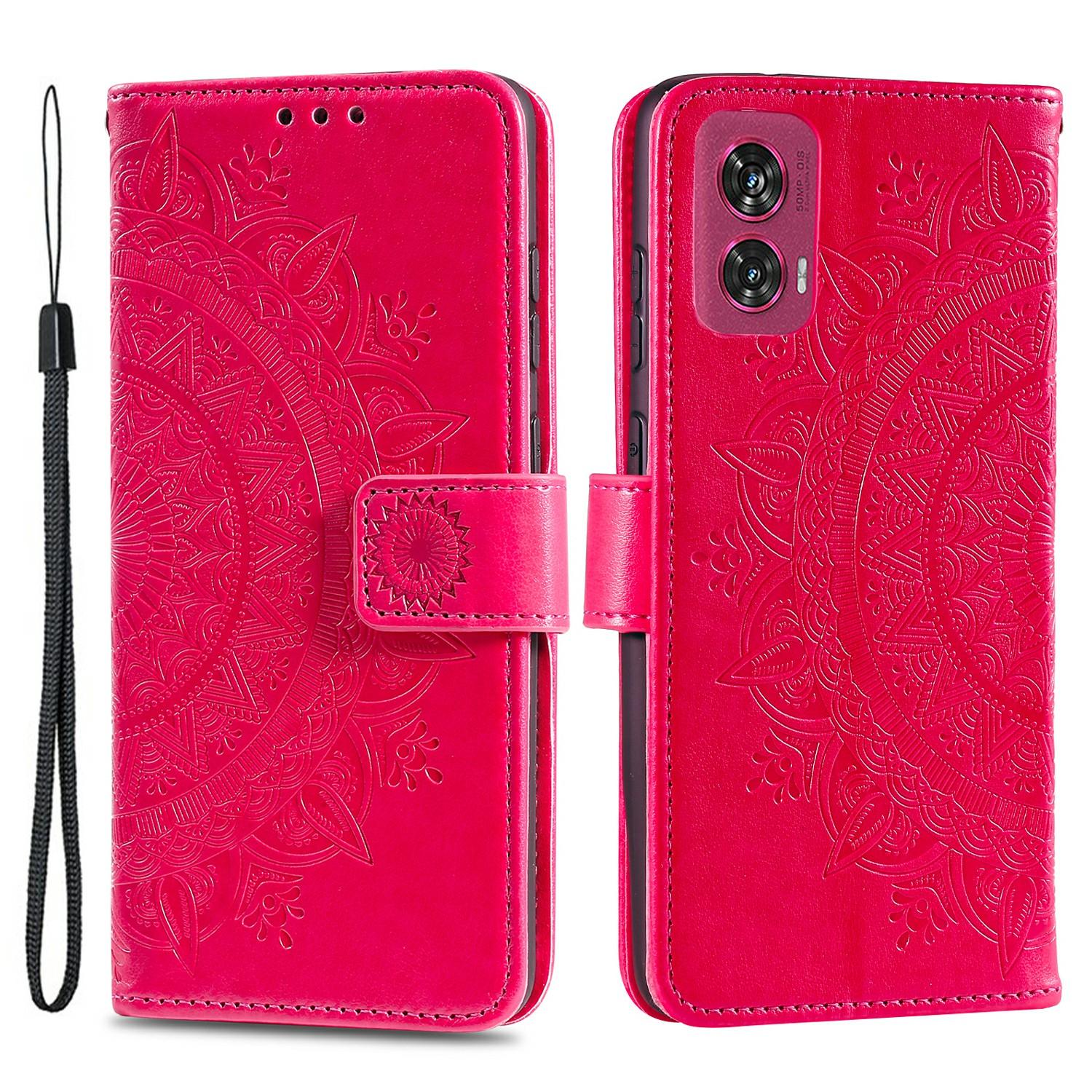 

For Motorola Edge 50 Fusion 5G Wallet Case Mandala Flower Leather Phone Cover Rose