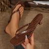 Fashion Women Comfortable Slippers Soft Square Flat Flip Flops High Heel Sandals Slip-On Rubber Comfortable Shoes Versatile Slide Women