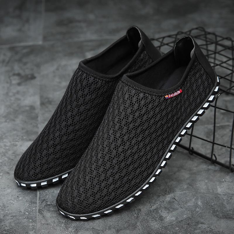 Chaussures d'été en maille décontractées pour hommes, baskets de course creuses et respirantes