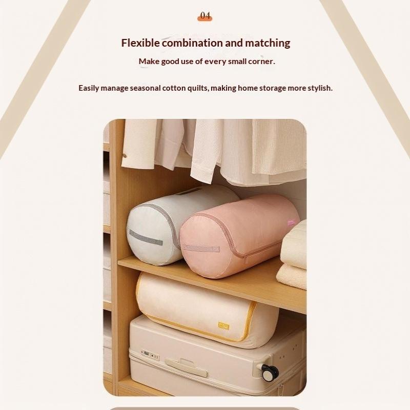Cylinder Quilt Compression Organizer Large Capacity Round Storage Bag for Down Jacket Blanket Home Wardrobe Sorting