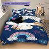 3pcs Rainbow Star Cinnamoroll Bedding Set - Includes Quilt Cover and Pillowcases, Suitable for All Seasons, Machine Washable - Ideal Gift fo
