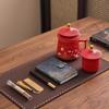 Guochao Forbidden City Ceramic Mug with Lid Booking Wind Business Souvenir Simple Tea Separation Tea Cup