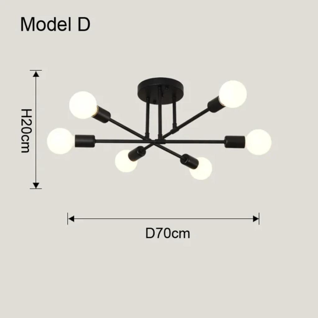 New Elegant, Stylish, and Modern Nordic Black and Gold LED Ceiling Lamp - Contemporary Sputnik Chandelier for Bedroom and Dining