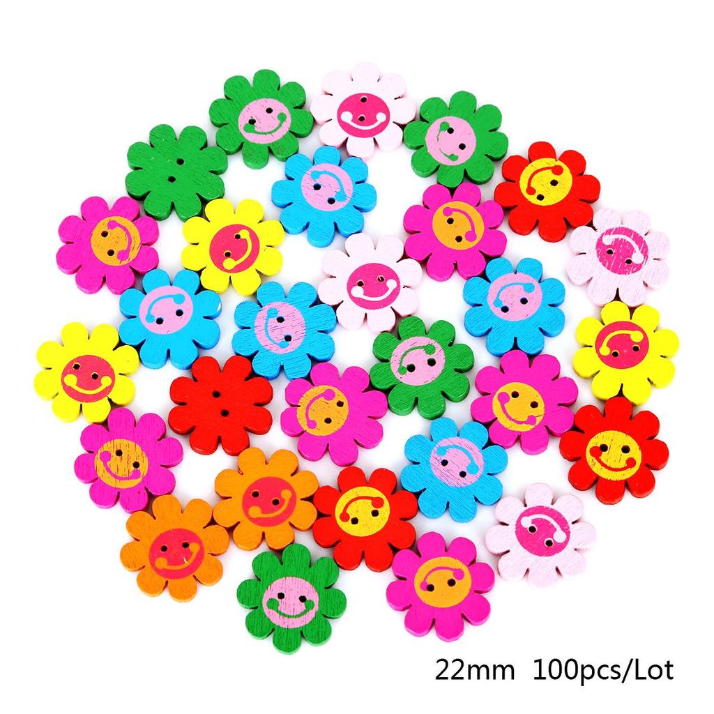 100 stücke DIY Knöpfe Mix Formen Holzknopf Nähen Handwerk 2 Löcher Knöpfe Kleidung Scrapbooking Decortion
