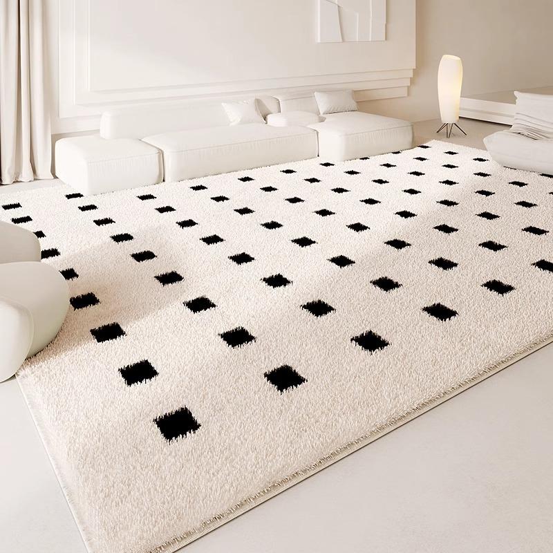 Cream Style Carpets for Living Room Light Luxury Bedroom Decor Carpet Fluffy Soft Cloakroom Plush Rug Home Washable Thicken Mat