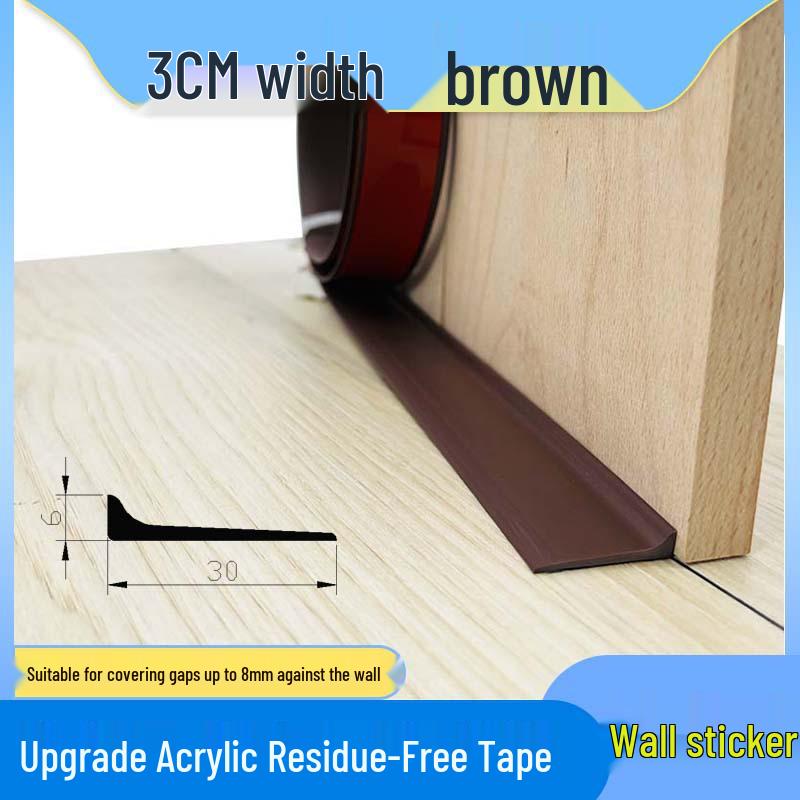 Self-Adhesive Wood Floor Trim Strip - Glue-Free Edge Divider for Doorway and Threshold Decoration