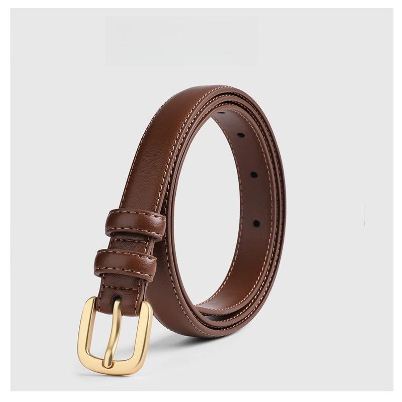 

Women Belt Pin Buckle Leather Belt Simple Versatile Jeans Decoration Pant Belt Sweater Suit Waist Belt 110cm коричневий