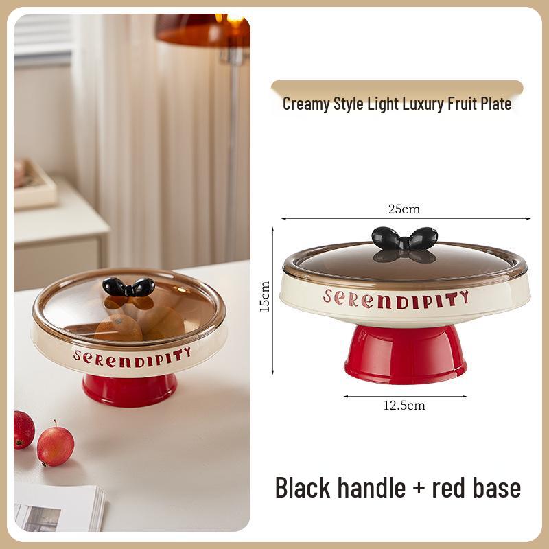 Dopamine Cream Fruit Plate: Stylish Home Coffee Table Display for Snacks and Candy.