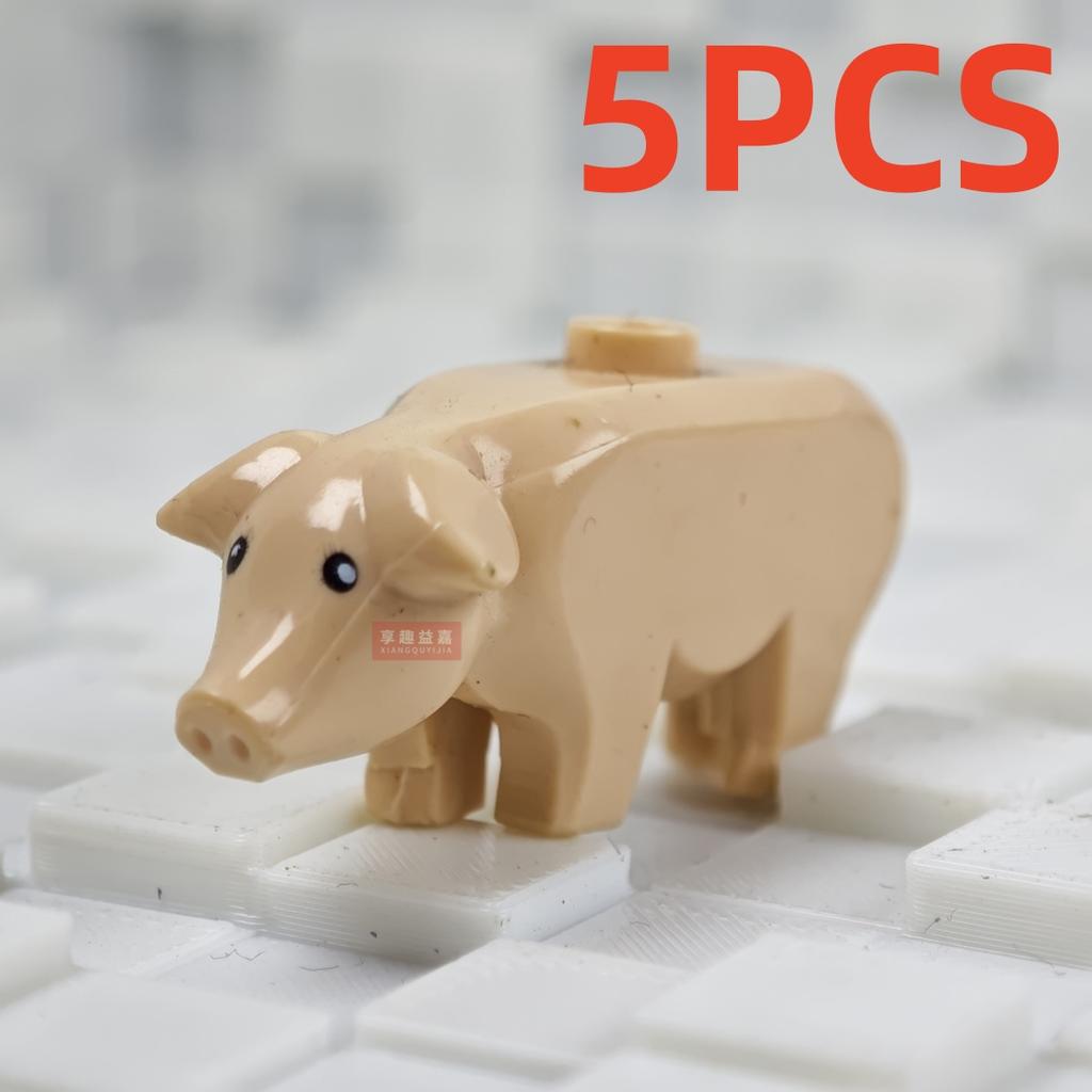 MOC City Animal Building Block Figures Eagle Owl Panda Parrot Seagull Penguin Zoo Fram Horse Pig Accessories Bricks Toy Gift
