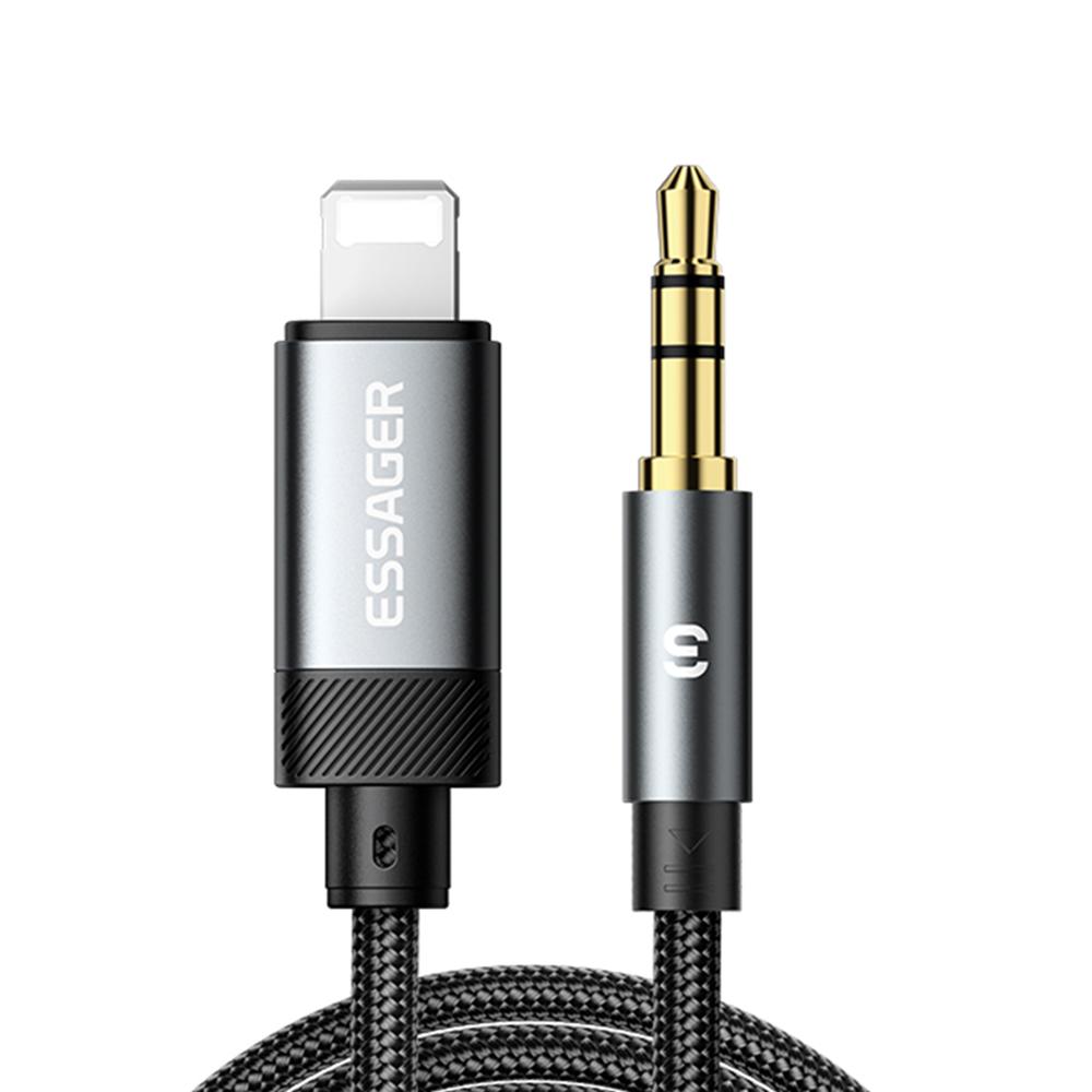 

ESSAGER ES-YP22 Lightning to 3.5mm Audio Adapter Cable for Apple/Android Headphones A