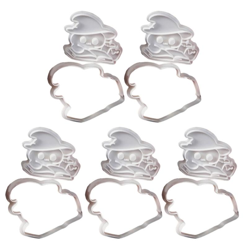 

Set of 5 Skull Shaped Cookie Cutter Molds Biscuits Baking Mould for Parties Halloween Themed Fondant Cake Dessert Mould