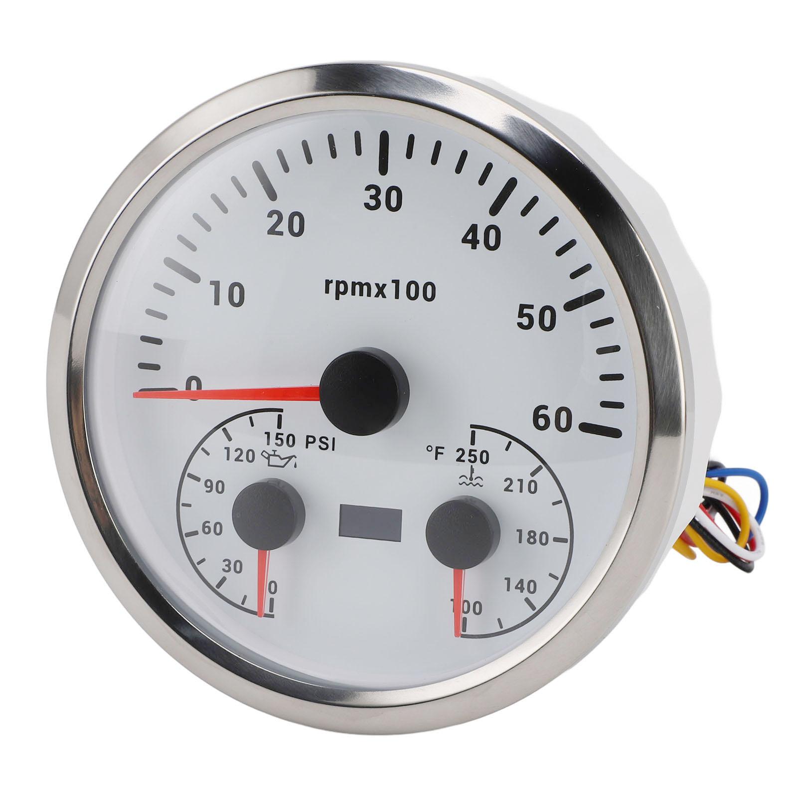 

Тахометр 110 мм DC 9–32 В 6000 об/мин 0–150 фунтов на кв. дюйм Давление масла 100–250 градусов по Фаренгейту Температура воды 3 в 1