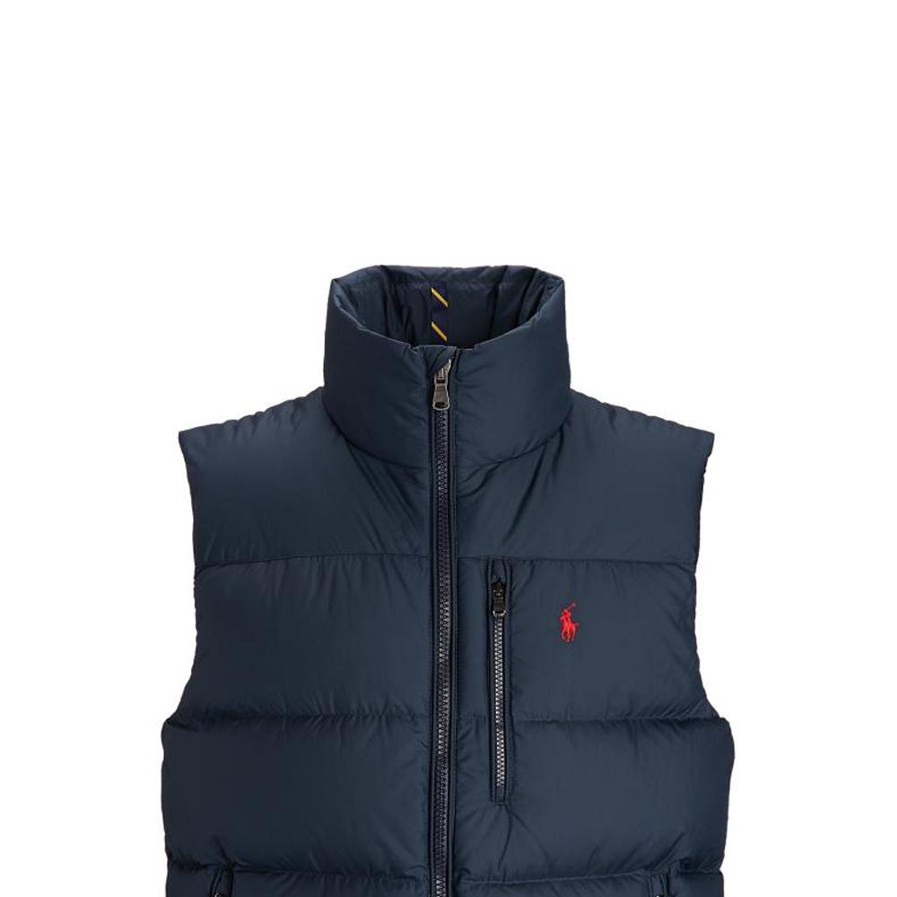 Polo Ralph Lauren FW24 Zipper Embroidered Solid Color Sleeveless Down Jacket Men Jackets Dark-Blue MNPOOTW1N220164-410