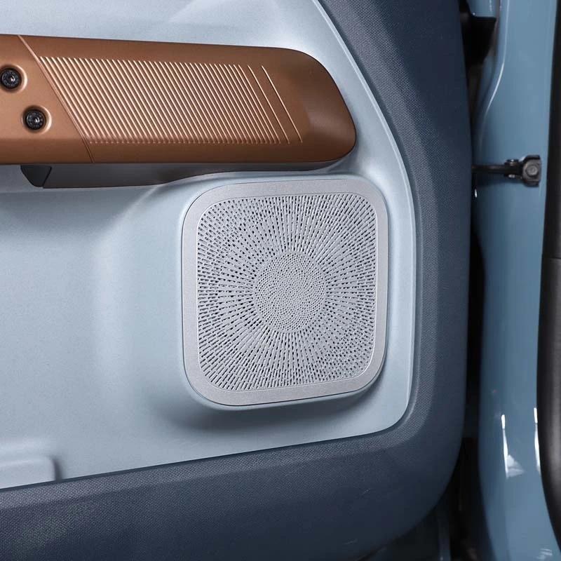 Stainless Steel Car Door Stereo Speaker Horn Audio Decoration Sticker Trim Fit For Ford Maverick 2022 Auto Interior