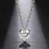 Luxury Female Crystal White Zircon Stone Heart Pendant Necklace Vintage Gold Color Wedding Jewelry For Women