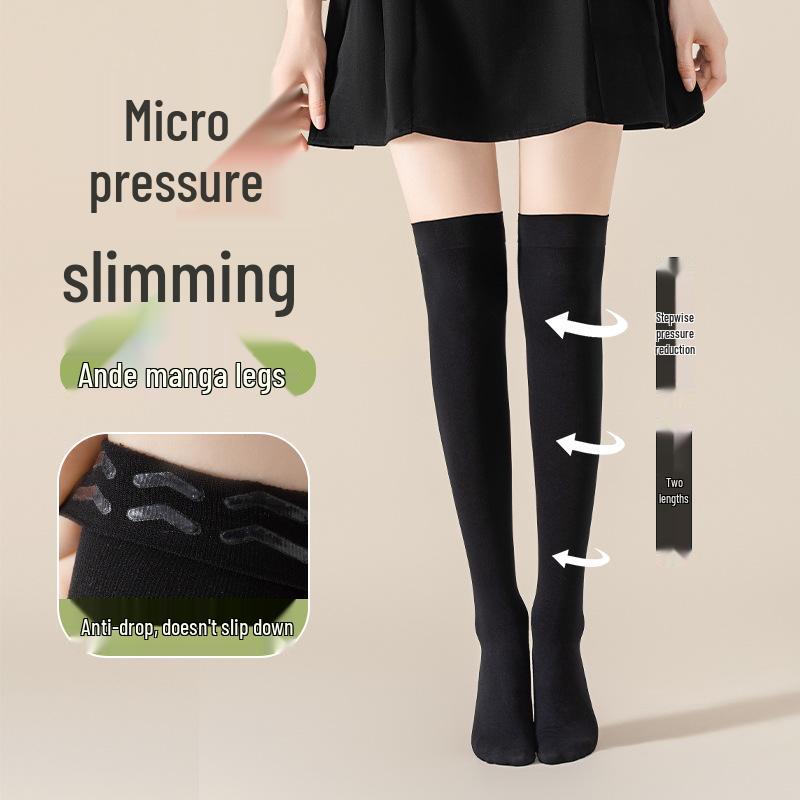

Women s Black High Compression Slimming Over-the-Knee Socks - Summer Thin Style, Pair with White Leather Shoes One Size (36-39)