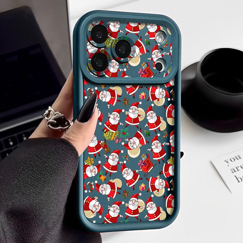 Cartoon Santa Claus Pattern Case For iPhone 17 Air 16e 16 15 14 Pro Max 13 17 Pro Max 17 Pro 17 Shockproof Soft TPU Silicone Phone Cover Funda