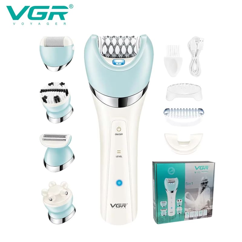 Lightweight and Portable Large-capacity Battery Women's Epilator IPX4 Washable Multi-function Shaver Electric Epilator Hair Removal Device Set