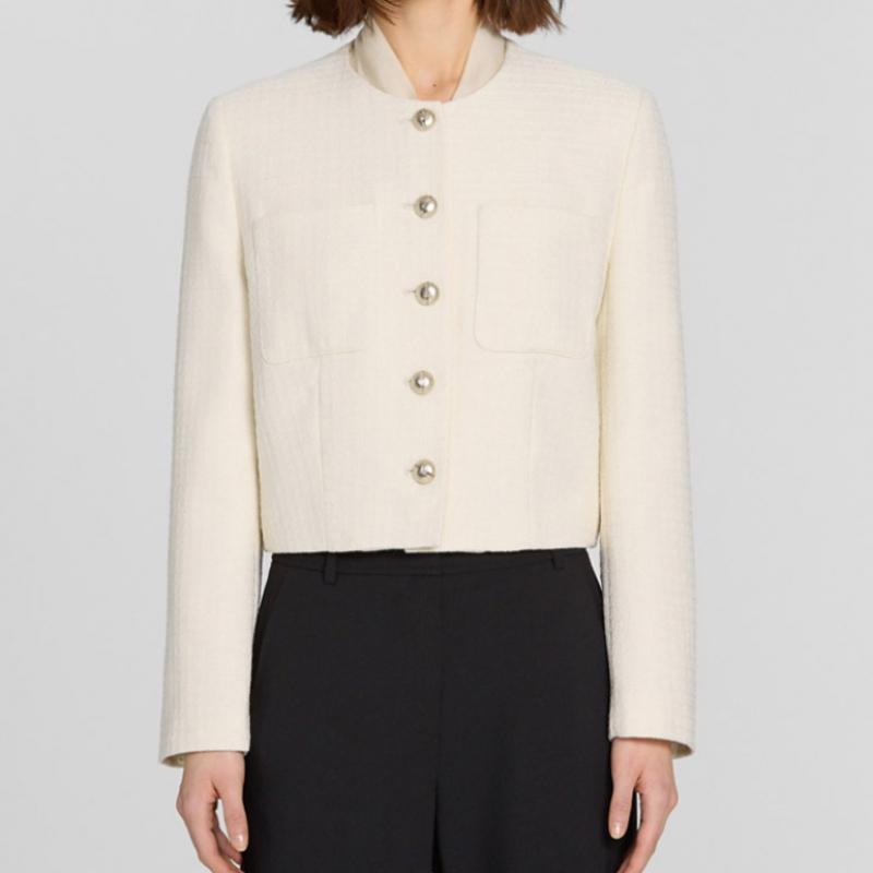 She Z Miss Round Wool Blend Tweed Jacket Swwjkp11700 Cr