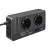 12V To 220V Converter Digital Display 200W Car Power Inverter with Dual EU Sockets and 4 USB Ports