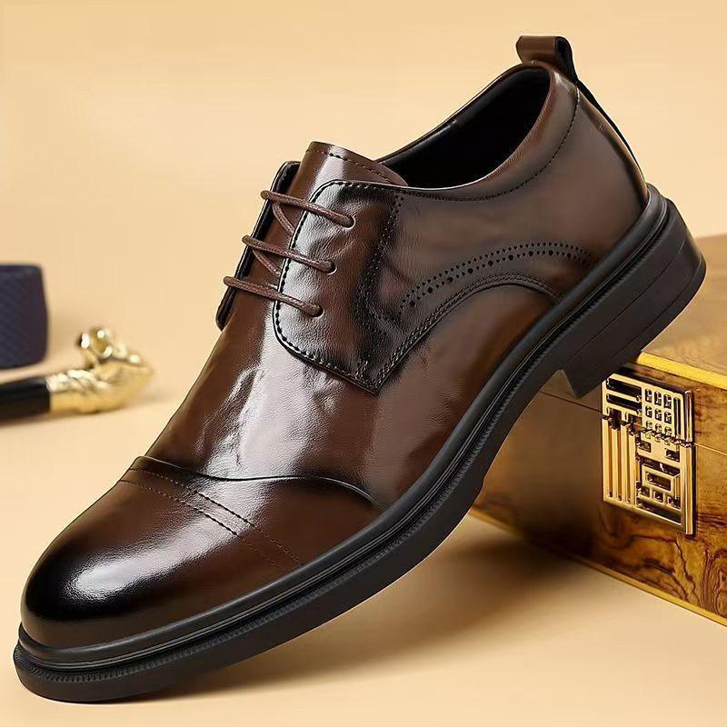 Leather shoes men's new winter leather breathable business dress shoes casual non-slip soft leather