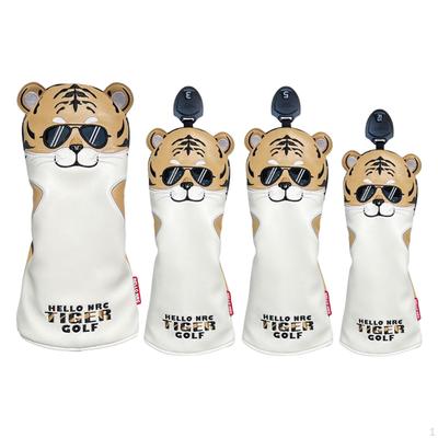 4Pcs Golf Covers Club Headcover Waterproof with Interchangeable Tag Men Women Long Neck