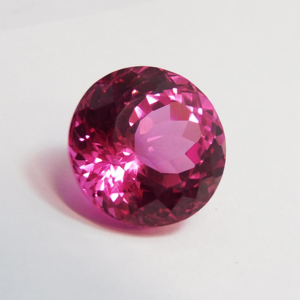 Natural Pink Tourmaline Loose Gemstone Magnificent 18.25 Ct Round Cut October Birthday Birthstone
