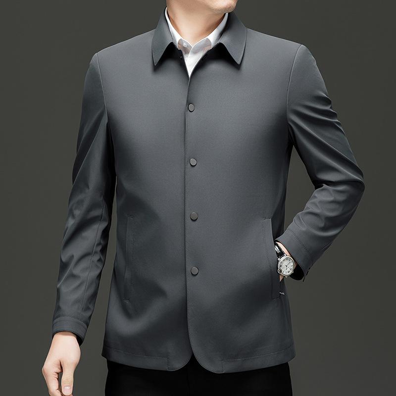New Men's Spring and Autumn Style New Middle-aged Business Executive Jacket Lapel Men's Autumn Casual Jacket