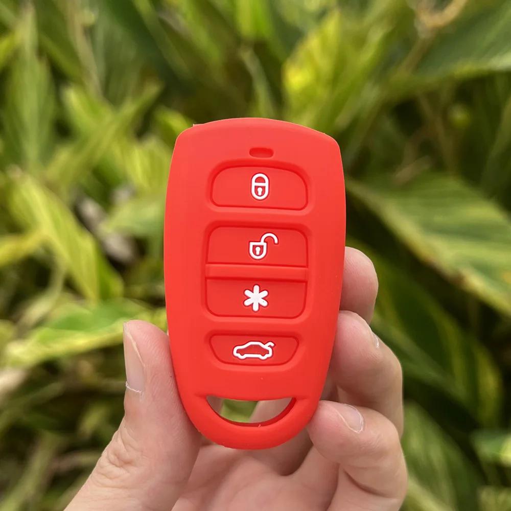 Silicone Car Key Case Cover For Hyundai Tucson Accent For Kia Sedona Mini Van Sorento Carens Sonata 5 Buttons Key Shell Holder