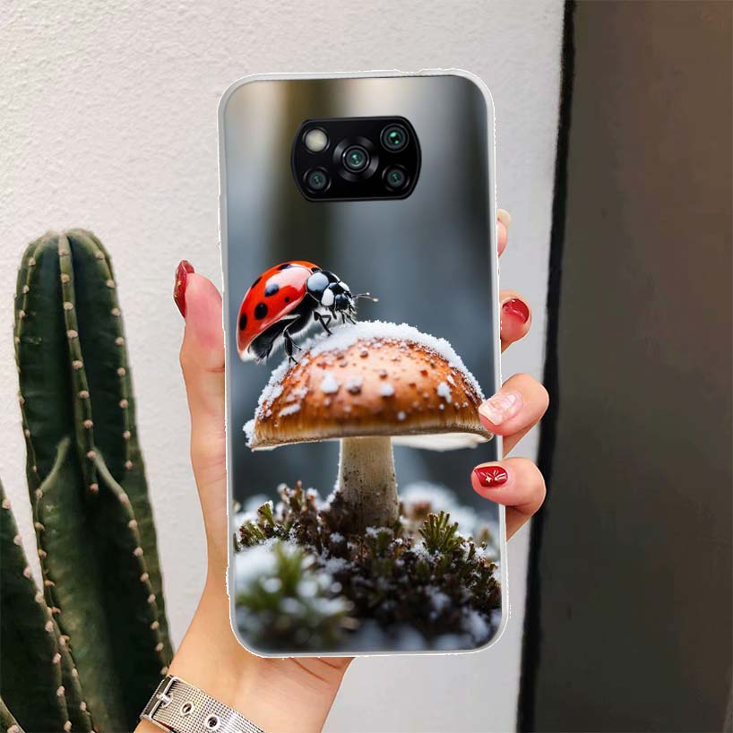 Insect Seven-Star ladybug For Xiaomi Poco X7 X6 X5 X4 Nfc F7 Ultra F6 F5 Pro Phone Case F4 Gt F3 M6 M5 M4 M3 5G Fundas Cover Coq
