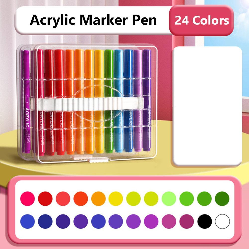 24/36/48/60/72/84Colors Washable Acrylic Marker Pen Stacked Color Art Painting Pen Student