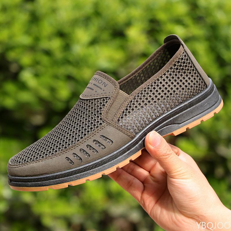 Fashionable Versatile Summer Men Casual Shoes Mesh Lightweight Breathable Men Flats  Minimalist Comfortable Work Shoes