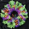 Halloween Mesh Ribbon DIY Wreath Bow Ribbon Gauze Halloween Party Decorations for Home Front Door Wreaths Decorations Supplies