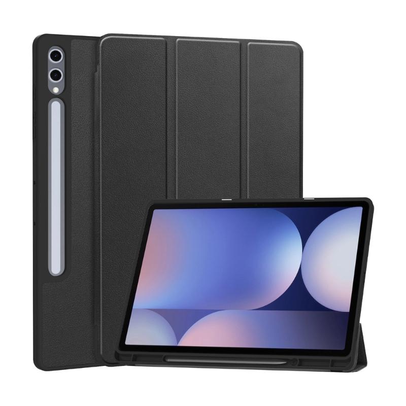 PU Protective Case For Tab S10 Ultra 14.6inch Tablets with S Pencil Holder Auto Wake Sleep Function Black
