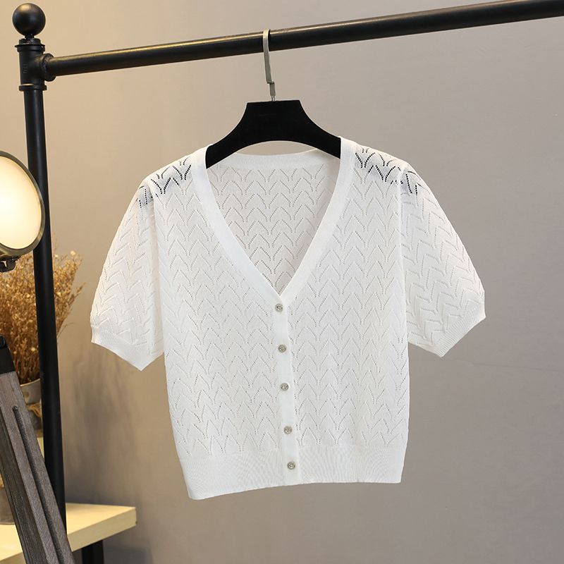 Ice Silk Thin Small Waistcoat Outer Skirt Knitted Cardigan