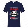 Funny Panda Gym Print T-Shirt Summer Tees for Men Women O-neck Casual Short Sleeve Weightlifting Installing Muscles Fashion Tops