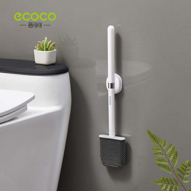 New Household Toilet Brush No Dead Angle Wall-mounted Long Handle Toilet Cleaning Brush Bathroom Cleaning Brush Toilet Magic Tool Magnetic White