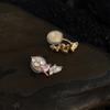18K Gold Plated Teardrop Pink Zircon Stud Earrings - Elegant & Luxurious Women's Jewelry